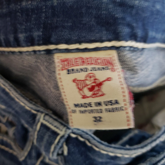 USA True Religion Womens Rainbow Becky Flare Low Rise Flap Pocket Jean Sz 32 - Picture 11 of 12